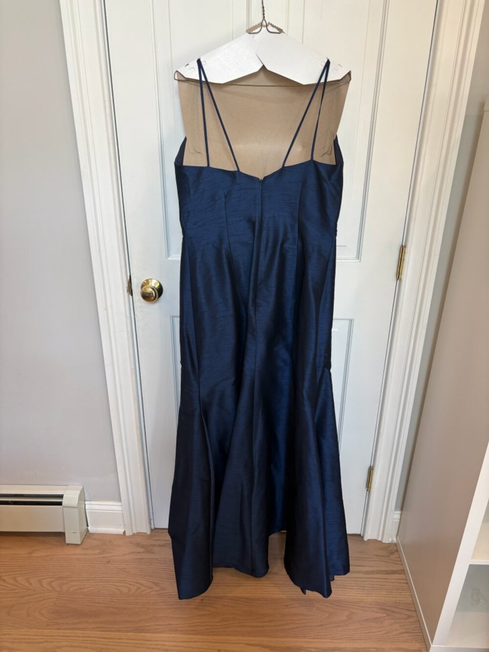 LulaKate V-Neck Silk Floor-Length Evening Gown - Picture 2 of 5